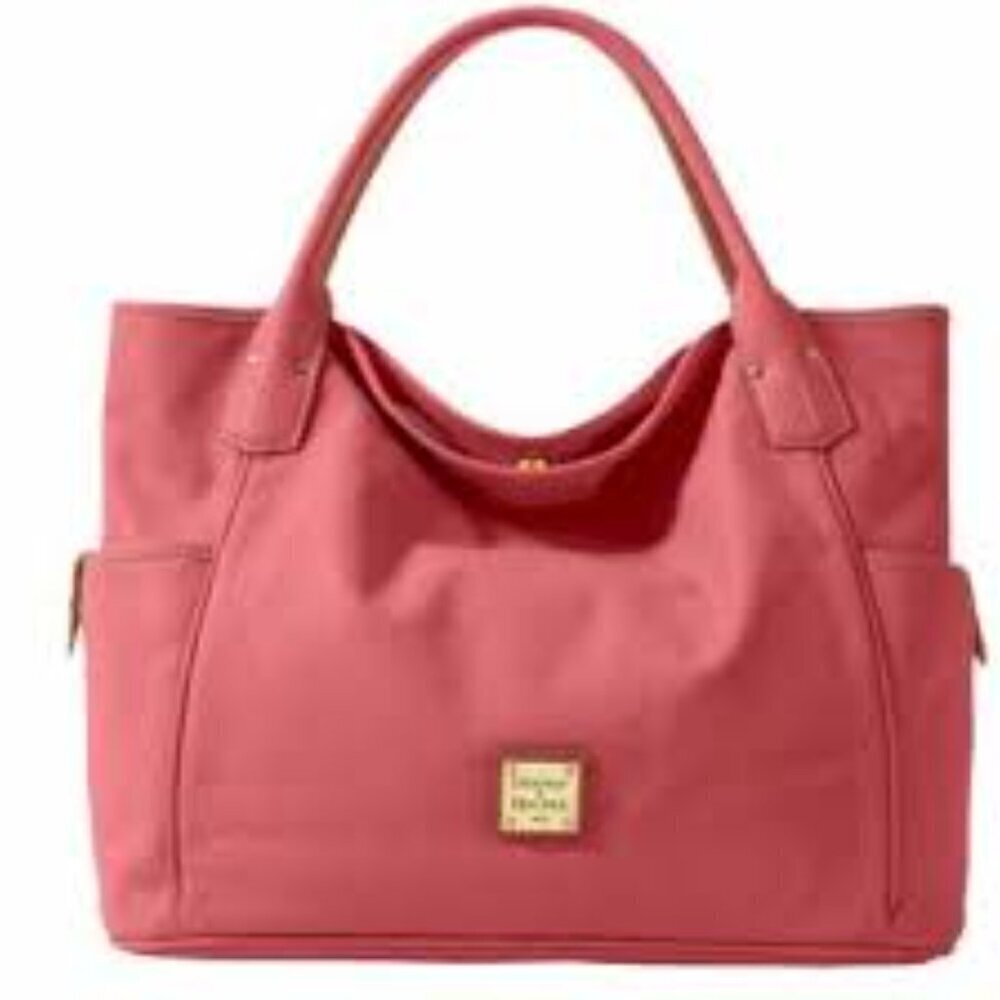 Dooney and Bourke Kristen Pink Pebble Leather Tote Bag Fabric Inside J1645428